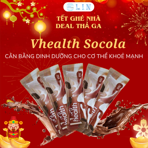 Ngũ Cốc Dinh Dưỡng Vhealth Socola - Bổ Sung Năng Lượng, Tăng Cường Miễn Dịch, Phù Hợp Người Bận Rộn (10 Gói)