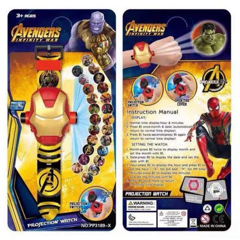 Đồng Hồ Chiếu Hình 3D Avengers - Siêu Nhân & Công Chúa Elsa - Đồ Chơi Điện Tử An Toàn cho Bé 4 Tuổi - Quà Tặng Vui Nhộn