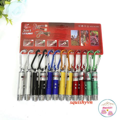 Bút Chiếu Laser 4mW 2 Trong 1 + Đèn LED Trêu Mèo Chó - Đồ Chơi Thú Cưng Tương Tác Thú Vị Ảnh Sáng Màu Sắc