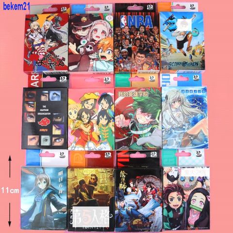 Hộp ảnh thẻ phim Anime Naruto, One Piece, Kimetsu no Yaiba - Bộ 54 lá - Quà tặng độc đáo cho fan manga