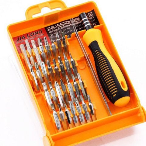 Bộ Tô Vít Đa Năng 32 Đầu - Thép Không Gỉ, Tiện Dụng Sửa Chữa Điện Tử, Gồm 30 Đầu Vít và 1 Kẹp Linh Kiện