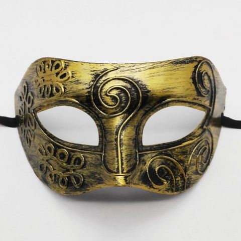 Mặt Nạ Nửa Mặt Vàng Đồng Cổ Điển - Phụ Kiện Hóa Trang Tiệc Halloween, Lễ Hội Có Dây Đeo Cho Nam Nữ