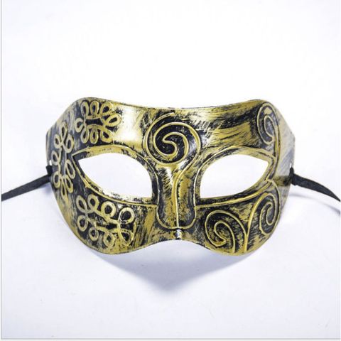 Mặt Nạ Nửa Mặt Vàng Đồng Cổ Điển - Phụ Kiện Hóa Trang Tiệc Halloween, Lễ Hội Có Dây Đeo Cho Nam Nữ
