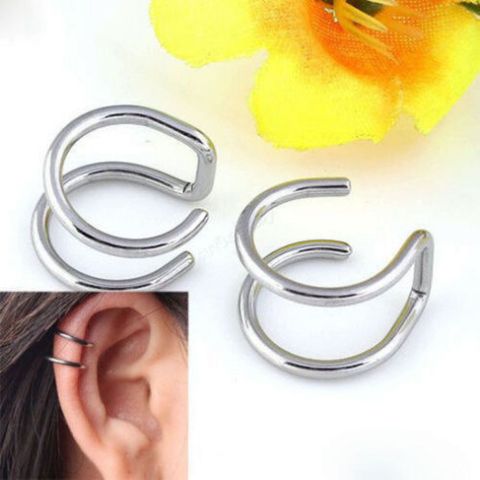 Khuyên Tai Nam Châm Không Xỏ Màu Bạc Hình Giả - Trang Sức Thời Trang Nam, Thiết Kế Hiện Đại, Quà Tặng Phong Cách