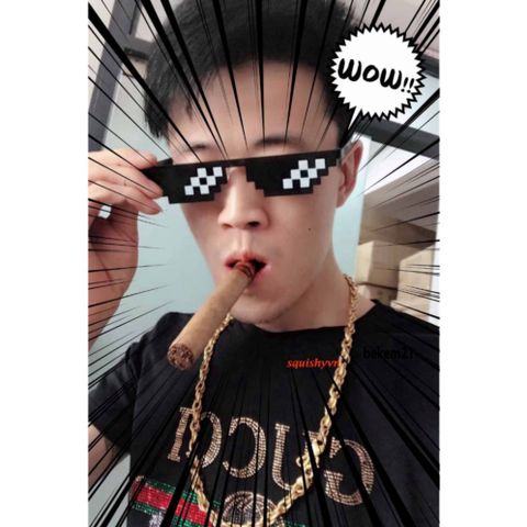 Mắt Kính Pixelated Thug Life Phong Cách Mosaic UV400 Dành Cho Nam Nữ - Kính Mát Hip Hop Thời Trang
