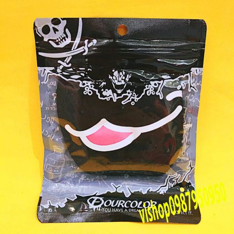 Khẩu Trang Vải Cotton Đen Hàn Quốc In Hình Môi Hồng Chống Bụi Thoáng Khí - Độc Đáo, Thời Trang Unisex, Dùng Trong Và Ngoài Trời