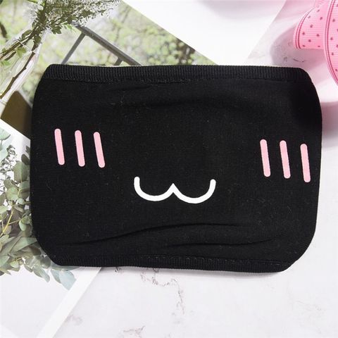 Khẩu Trang Vải Cotton Đen Hàn Quốc In Hình Môi Hồng Chống Bụi Thoáng Khí - Độc Đáo, Thời Trang Unisex, Dùng Trong Và Ngoài Trời