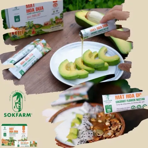Mật Hoa Dừa Cô Đặc Organic Sokfarm 100% Tự Nhiên - Hộp 12 Gói x 15g, Thay Thế Đường Nguyên Liệu Tốt Cho Sức Khỏe