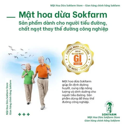 Mật Hoa Dừa Cô Đặc Organic Sokfarm 100% Tự Nhiên - Hộp 12 Gói x 15g, Thay Thế Đường Nguyên Liệu Tốt Cho Sức Khỏe