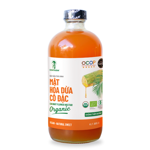 Mật Hoa Dừa Cô Đặc Organic Sokfarm 685g - Giúp Ổn Định Đường Huyết, Thích Hợp Cho Người Tiểu Đường, Vegan, Không Đường, Tự Nhiên 100%