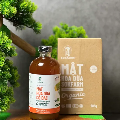 Mật Hoa Dừa Cô Đặc Organic Sokfarm 685g - Giúp Ổn Định Đường Huyết, Thích Hợp Cho Người Tiểu Đường, Vegan, Không Đường, Tự Nhiên 100%