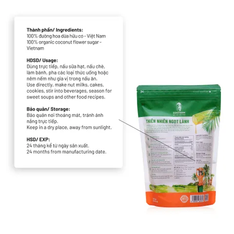 Đường Hoa Dừa Hữu Cơ Sokfarm 300g - Thay Thế Đường Tinh Luyện, Duy Trì Năng Lượng Ổn Định, Phù Hợp Cho Người Tiểu Đường, Ăn Kiêng