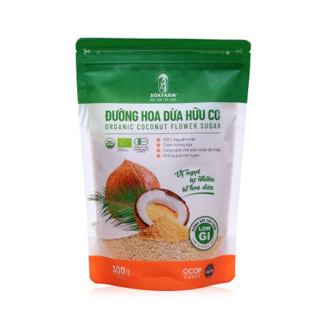 Đường Hoa Dừa Hữu Cơ Sokfarm 300g - Thay Thế Đường Tinh Luyện, Duy Trì Năng Lượng Ổn Định, Phù Hợp Cho Người Tiểu Đường, Ăn Kiêng