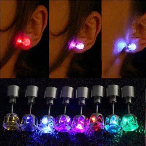 Khuyên Tai LED Phát Sáng Đính Đá Rhinestone - Bông Tai Hợp Thời Trang Nữ Độc Đáo, Phụ Kiện Thời Trang Cá Tính