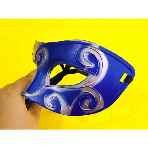 Mặt Nạ Nửa Mặt Bạc Xanh Cổ Điển Dùng Cho Tiệc Halloween - Phụ Kiện Hóa Trang Đẹp Cho Nam Nữ, Có Dây Đeo Thoải Mái