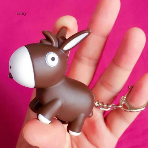 Móc khóa gắn chìa khóa hình con lừa phát sáng đèn led có nhạc-Móc khóa gắn đèn LED phát sáng hình chú lừa dễ thương 532780