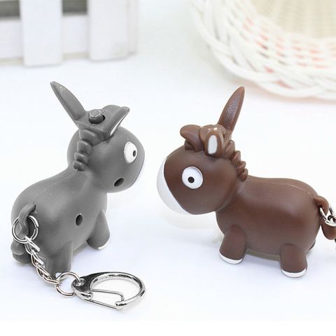 Móc khóa gắn chìa khóa hình con lừa phát sáng đèn led có nhạc-Móc khóa gắn đèn LED phát sáng hình chú lừa dễ thương 532780