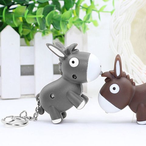 Móc khóa gắn chìa khóa hình con lừa phát sáng đèn led có nhạc-Móc khóa gắn đèn LED phát sáng hình chú lừa dễ thương 532780