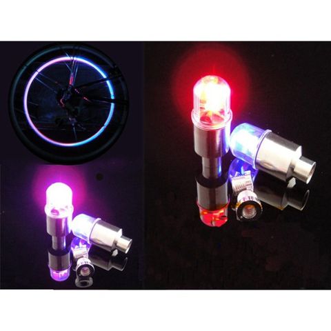 Bộ 2 Đèn Led Neon Gắn Van Bánh Xe Đạp Xe Máy - Đèn Cảm Biến Ánh Sáng 7 Màu Phát Sáng Đẹp, An Toàn Khi Di Chuyển