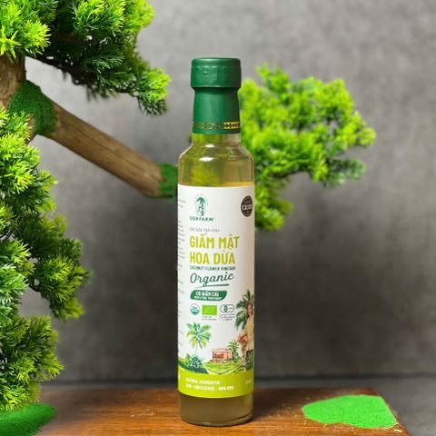 Giấm Mật Hoa Dừa Organic Sokfarm 265ml - Giấm Tự Nhiên Giàu Khoáng Chất, Hỗ Trợ Tiêu Hoá, 100% Từ Thiên Nhiên