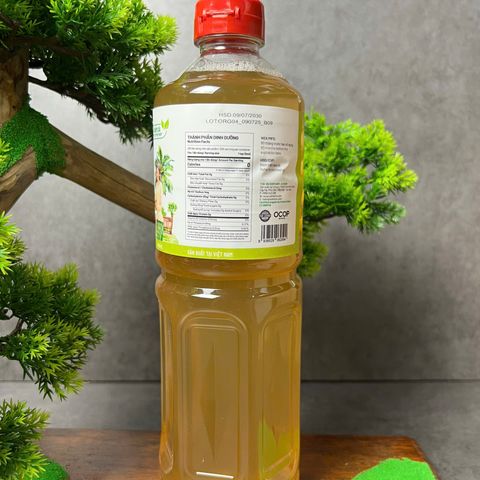 Giấm Mật Hoa Dừa Organic Sokfarm 1 Lít - Chứa Enzyme Tự Nhiên, Hỗ Trợ Tiêu Hóa, Đặc Trưng Hương Dừa, Không Biến Đổi Gen
