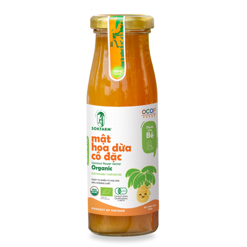 Mật hoa dừa cô đặc organic Sokfarm 250g - Thực phẩm tự nhiên cho bé ăn dặm, bổ sung dinh dưỡng, vị ngọt tự nhiên, thuần thực vật.