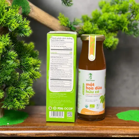 Mật hoa dừa cô đặc organic Sokfarm 250g - Thực phẩm tự nhiên cho bé ăn dặm, bổ sung dinh dưỡng, vị ngọt tự nhiên, thuần thực vật.