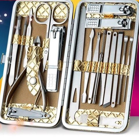 Bộ Dụng Cụ Chăm Sóc Móng Tay Đa Năng 19 Món, Thép Chống Gỉ, Gói Sang Trọng, Quà Tặng Thích Hợp cho Phụ Nữ