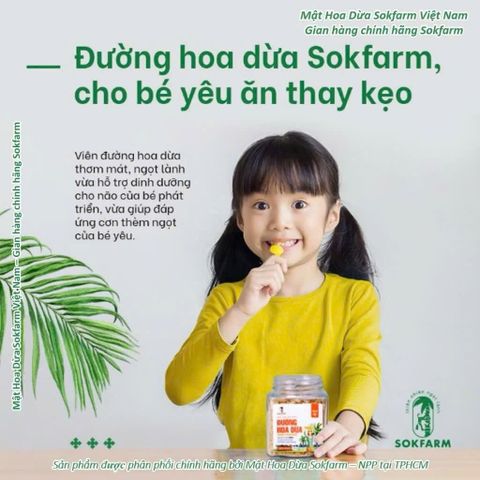 Đường Hoa Dừa Hữu Cơ Sokfarm 160g - Vị Ngọt Tự Nhiên, Thay Thế Đường Tinh Luyện, Chỉ Số Đường Huyết Thấp, Thực Phẩm Dinh Dưỡng An Toàn cho Bé
