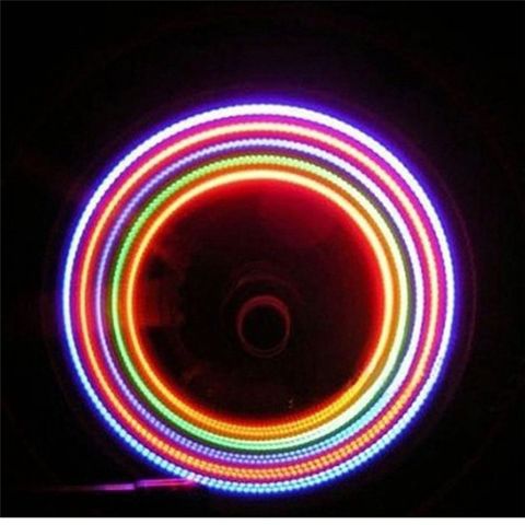 Đèn LED Gắn Van Bánh Xe Đạp - Nắp Van Lốp Xe Phát Sáng 7 Màu Cho Xe Đạp, Xe Máy, Ô Tô - Trang Trí Xe Độc Đáo