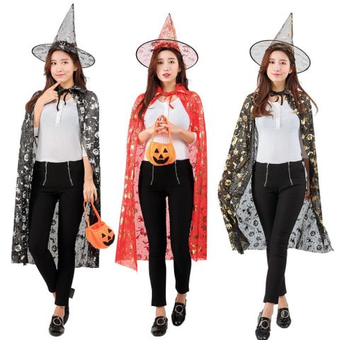 Bộ trang phục hóa trang phù thủy cho trẻ em - Áo choàng đen và nón Halloween 2020 - Phụ kiện Halloween cho trẻ em và người lớn