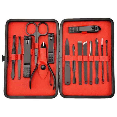 Bộ Cắt Móng Tay Titan Không Gỉ Cao Cấp 15 Món - Hộp Da Thiết Kế Sang Trọng, Dụng Cụ Làm Đẹp An Toàn cho Gia Đình