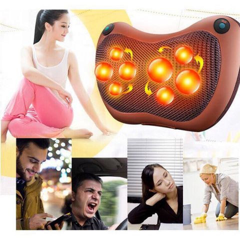 Gối Massage Hồng Ngoại Đa Chức Năng 8 Bi Chuyên Trị Đau Cổ Vai Gáy - Bảo Hành 36 Tháng, Thư Giãn Tại Nhà và Ô Tô