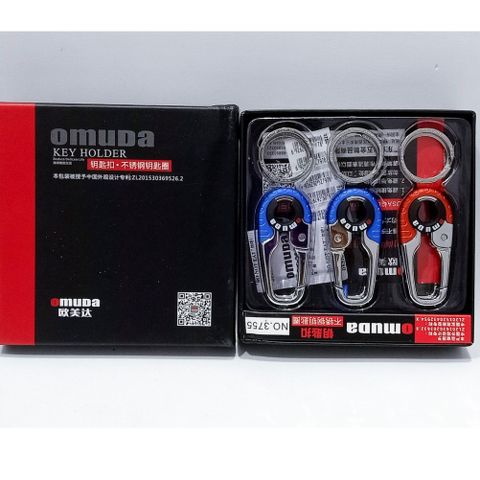Móc Khóa Cao Cấp OMUDA 3754 - Hợp Kim Inox Bền Bỉ, Móc Xe Ô Tô & Xe Máy, Màu Cam & Xanh Thanh Lịch
