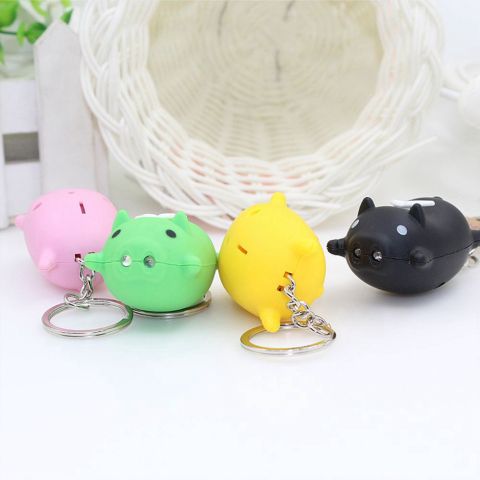 Móc Khóa Heo Phát Sáng LED Có Đèn & Nhạc - Móc Khóa Thiên Thần Dễ Thương 3 in 1 Cho Người Yêu Thú Cưng