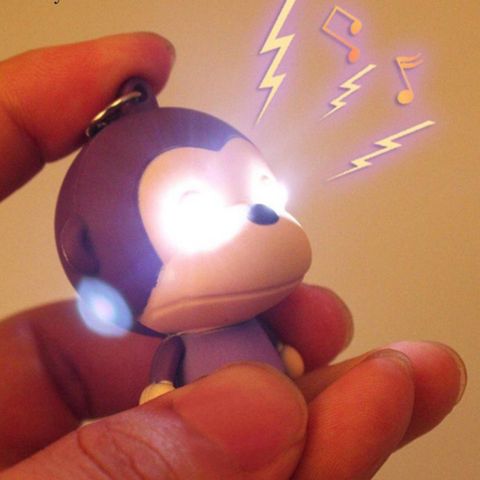 Móc Khóa Hình Khỉ Phát Sáng LED Có Âm Nhạc - Phụ Kiện Thời Trang Dễ Thương và Độc Đáo 3 Trong 1