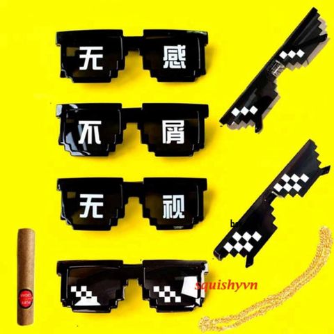 Kính Thug Life 6 Chấm Nhiều Màu - Kính Mắt Thời Trang Gamer Độc Đáo, Phụ Kiện Hot Trend dành cho Fan Thug Life