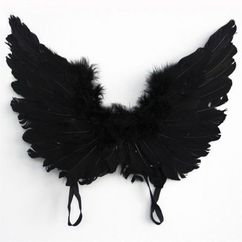 Cánh Thiên Thần Cosplay Đen Trắng - Đồ Hóa Trang Tiệc, Chất Liệu Lông Tự Nhiên, Phù Hợp Với Người Lớn Và Trẻ Em