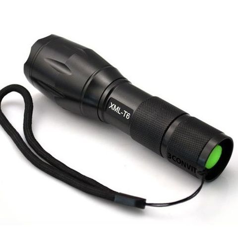 Đèn pin Police T6 Siêu Sáng - Vỏ Nhựa Xanh, Pin Sạc Cao Cấp, Đèn Cree T6 240 Lumens - Dành Cho Xe Đạp & Đi Phượt