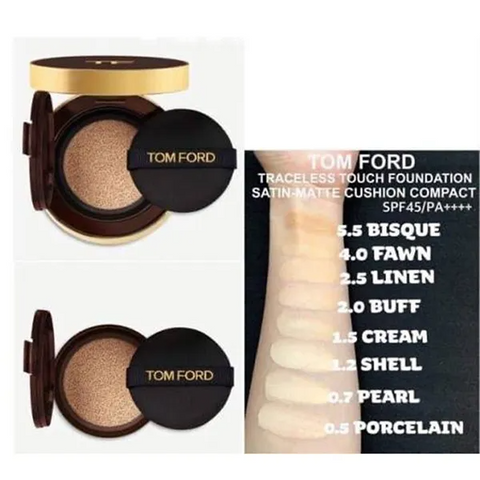 Phấn Nước Tom Ford Traceless Touch Foundation Case Satin Matte Cushion SPF 45 - Trang Điểm Hoàn Hảo, Độ Che Phủ Tự Nhiên 12g Màu 0.4 Chính Hãng