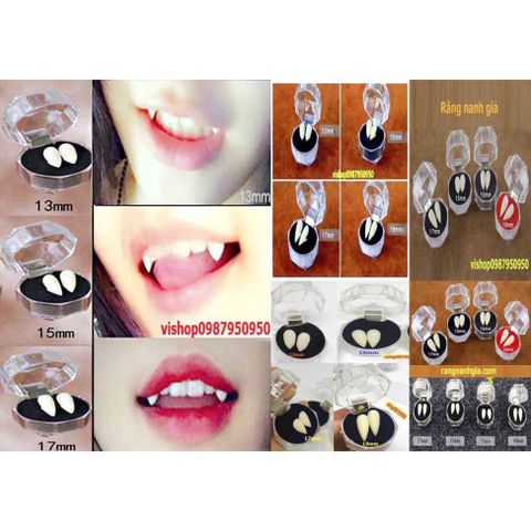 Răng Nan Hóa Trang Giả Cao Cấp 11mm-19mm - Răng Khểnh Baby Cosplay Thời Trang Halloween - Keo Dán Răng Thật An Toàn