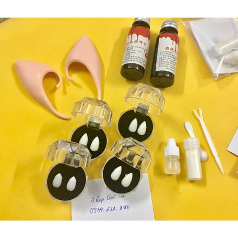 Răng Nan Hóa Trang Giả Cao Cấp 11mm-19mm - Răng Khểnh Baby Cosplay Thời Trang Halloween - Keo Dán Răng Thật An Toàn