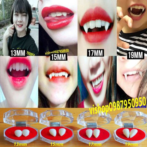 Răng Nan Hóa Trang Giả Cao Cấp 11mm-19mm - Răng Khểnh Baby Cosplay Thời Trang Halloween - Keo Dán Răng Thật An Toàn