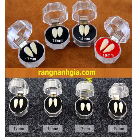 Răng Nan Hóa Trang Giả Cao Cấp 11mm-19mm - Răng Khểnh Baby Cosplay Thời Trang Halloween - Keo Dán Răng Thật An Toàn
