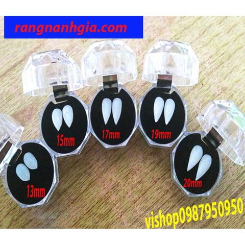 Răng Nan Hóa Trang Giả Cao Cấp 11mm-19mm - Răng Khểnh Baby Cosplay Thời Trang Halloween - Keo Dán Răng Thật An Toàn