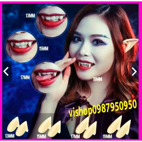 Răng Nan Hóa Trang Giả Cao Cấp 11mm-19mm - Răng Khểnh Baby Cosplay Thời Trang Halloween - Keo Dán Răng Thật An Toàn