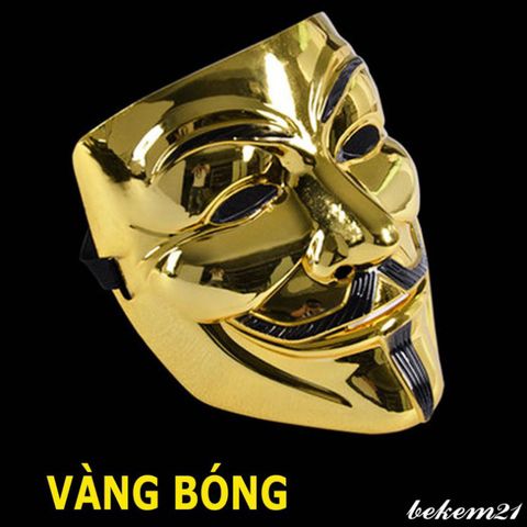 Mặt Nạ Hacker Vàng Bóng Anonymous 2020 - Phụ Kiện Thời Trang Độc Đáo, Chất Liệu Nhựa Dẻo, Hàng Nhập Khẩu