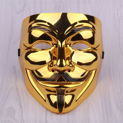 Mặt Nạ Hacker Vàng Bóng Anonymous 2020 - Phụ Kiện Thời Trang Độc Đáo, Chất Liệu Nhựa Dẻo, Hàng Nhập Khẩu