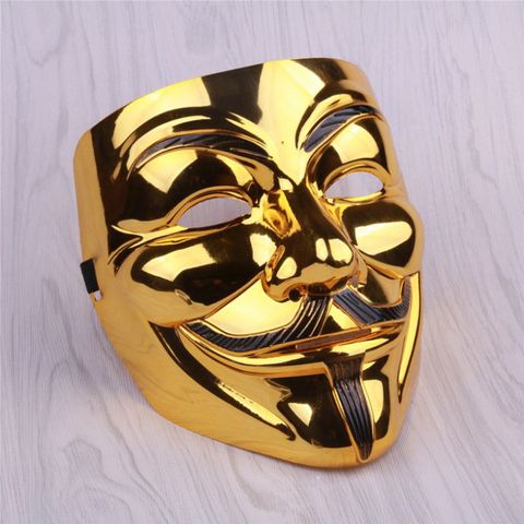Mặt Nạ Hacker Vàng Bóng Anonymous 2020 - Phụ Kiện Thời Trang Độc Đáo, Chất Liệu Nhựa Dẻo, Hàng Nhập Khẩu