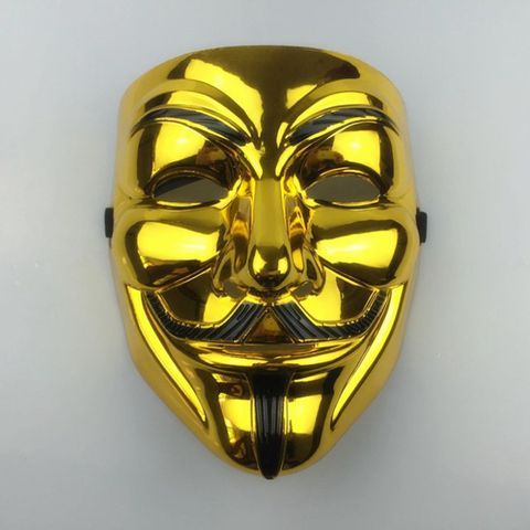 Mặt Nạ Hacker Vàng Bóng Anonymous 2020 - Phụ Kiện Thời Trang Độc Đáo, Chất Liệu Nhựa Dẻo, Hàng Nhập Khẩu